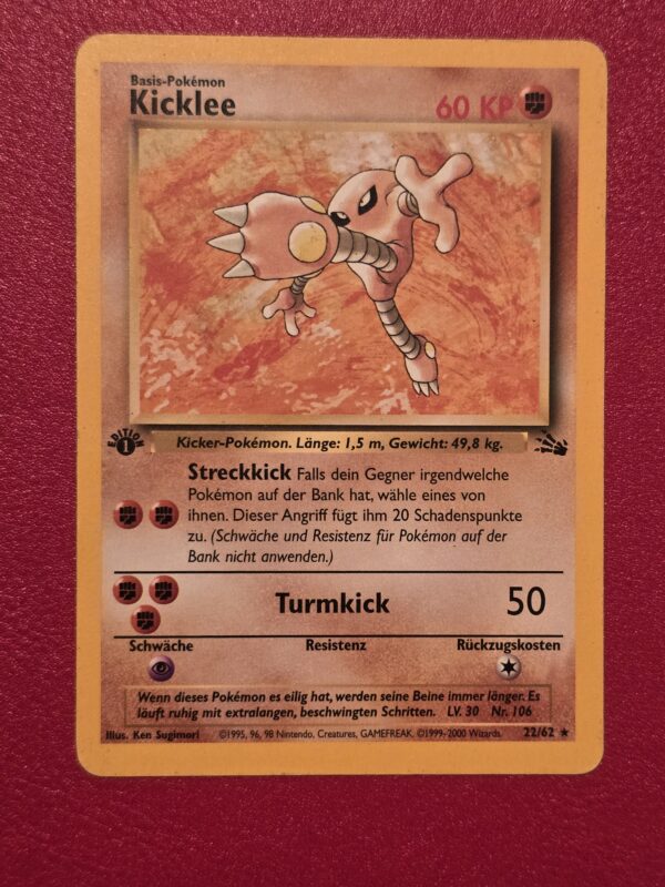 Hitmonlee [1st Edition] #22/62 Pokemon Fossil